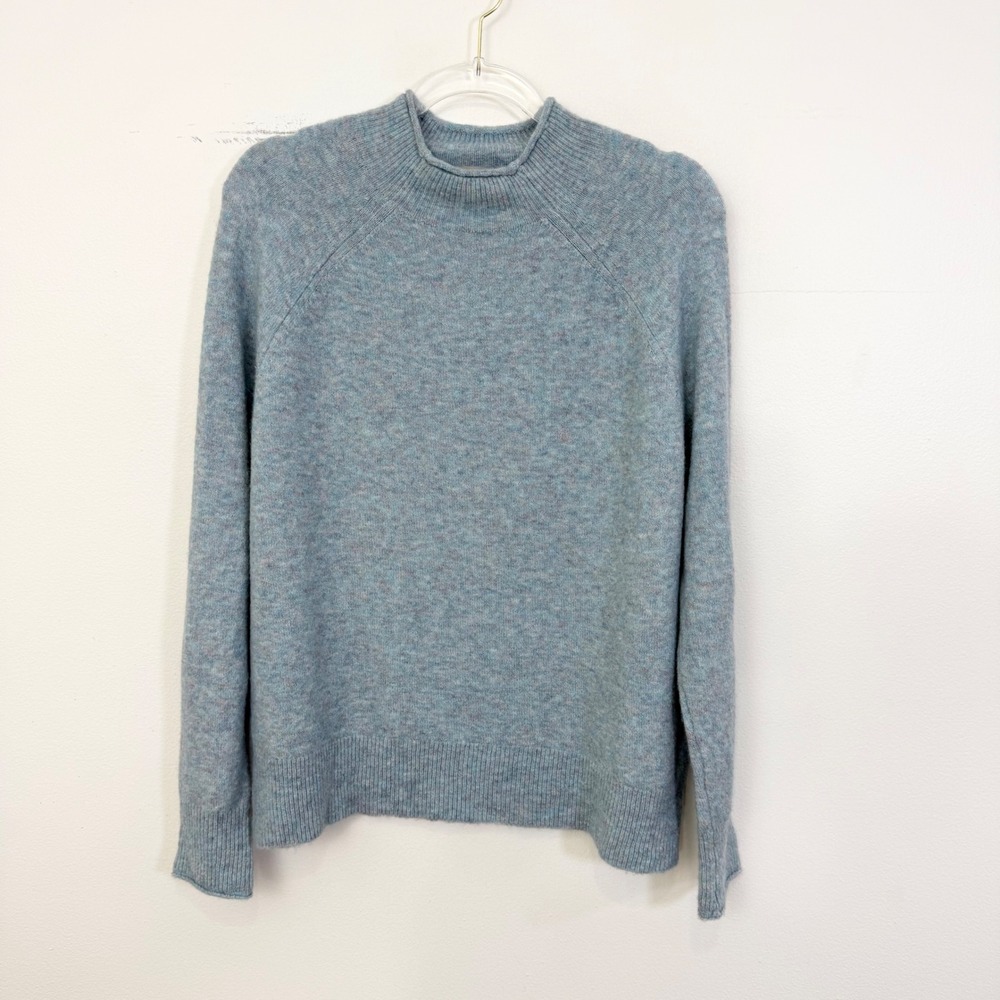 J.Crew Rollneck Sweater Blue Merino Wool Alpaca Blend Size S